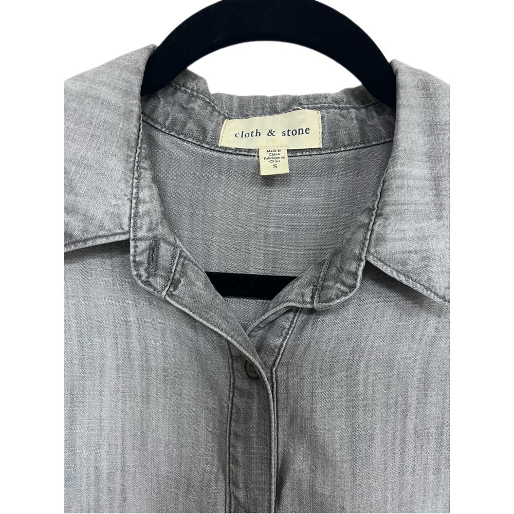Cloth and Stone for Anthropology Stone Grey Long Sleeve Top Size S - Picture 3 of 10
